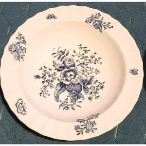 Royal Worcester Blue Sprays 7" Ribbed Rim Cereal Bowl (Set of 2)